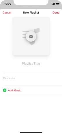 Press the text input field and key in a name for the playlist.