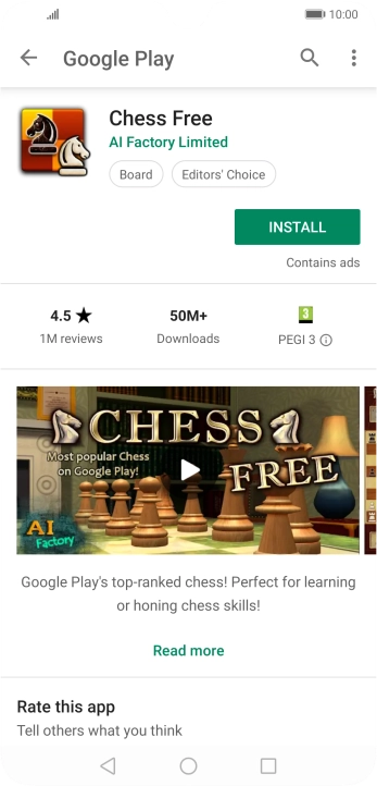 Press INSTALL and follow the instructions on the screen to install the app. Press INSTALL and follow the instructions on the screen to install the app.