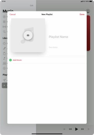 Press the text input field and key in a name for the playlist. Press the text input field and key in a name for the playlist.