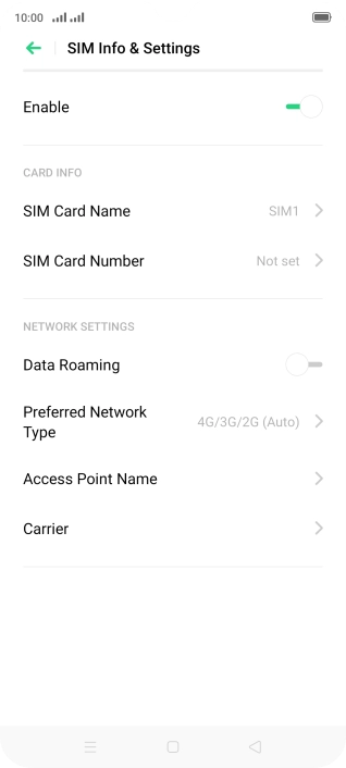 Press Preferred Network Type. Press Preferred Network Type.