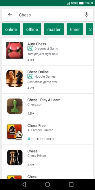 Press the required app.