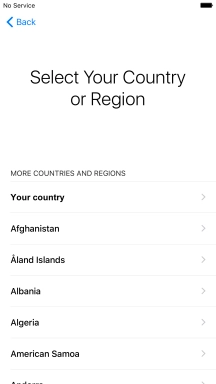 Press the required country or area.