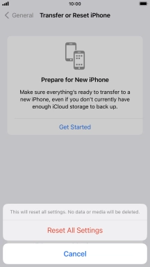 Press Reset All Settings.