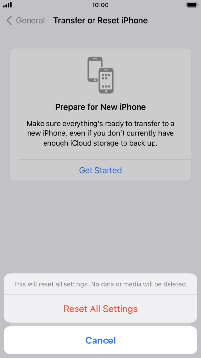 Press Reset All Settings.