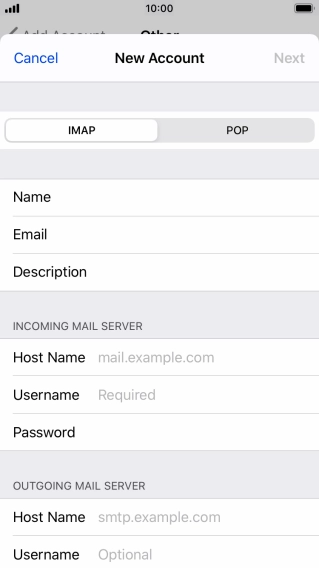 Press IMAP.