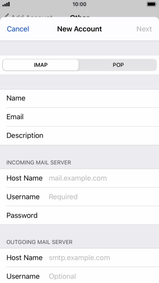 Press IMAP.