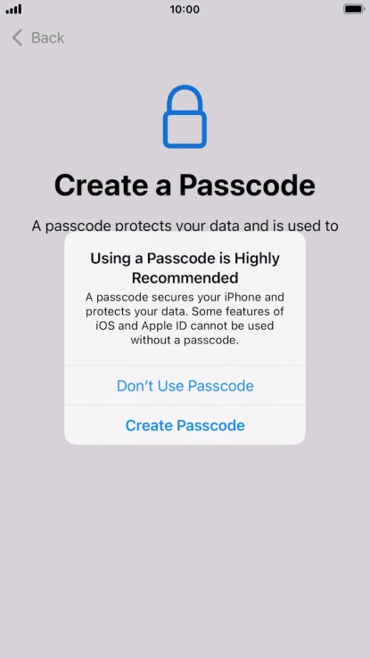 If you turn off the function, press Don't Use Passcode. If you turn off the function, press Don't Use Passcode.