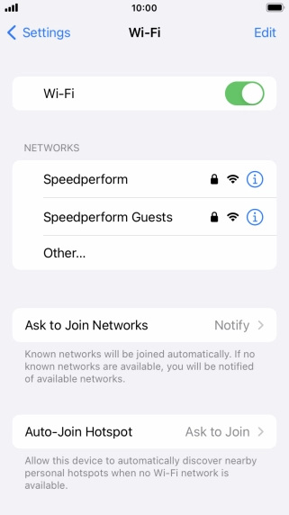 Press the required Wi-Fi network and key in the password for the Wi-Fi network.