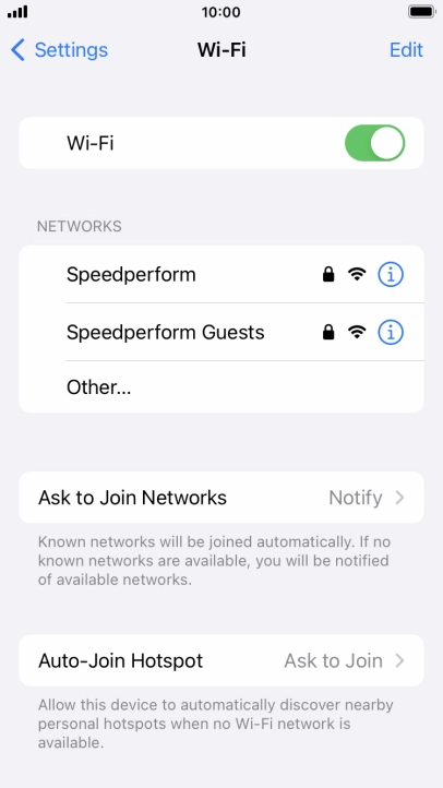 Press the required Wi-Fi network and key in the password for the Wi-Fi network.