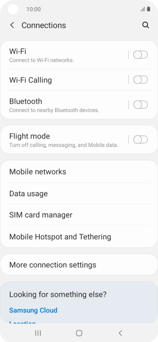 Press Data usage.