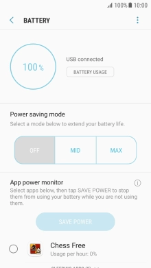 Press the required setting.