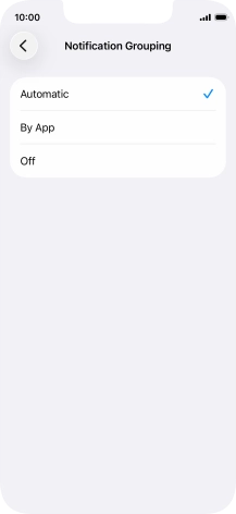 Press the required setting. Press the required setting.