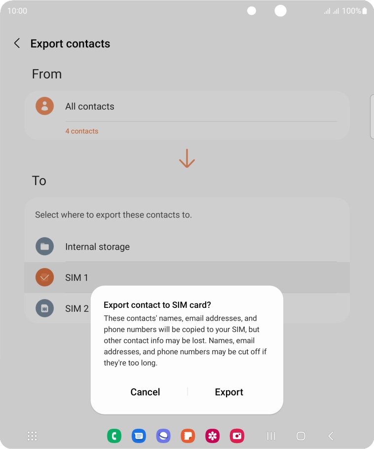Press Export.