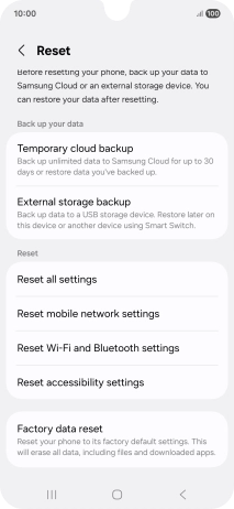 Press Reset mobile network settings. Press Reset mobile network settings.