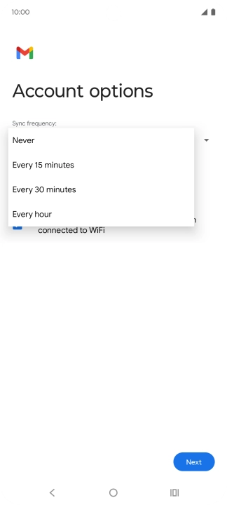 Press the required setting.