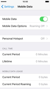 The total data usage is displayed below MOBILE DATA USAGE.