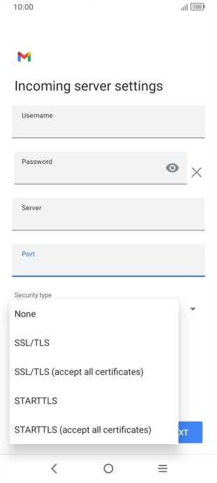 Press SSL/TLS.