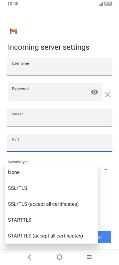 Press SSL/TLS.