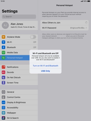 If Wi-Fi is turned off, press Turn on Wi-Fi and Bluetooth.