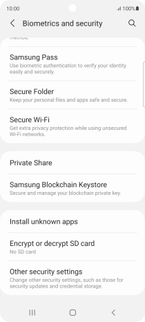 Press Other security settings. Press Other security settings.