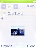 Press the Navigation key when you've written your picture message. Press the Navigation key when you've written your picture message.