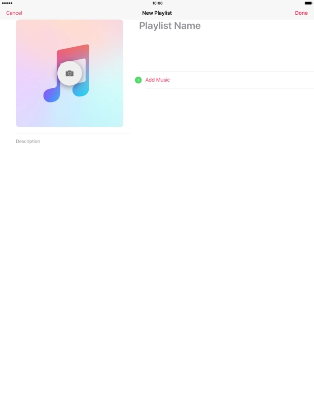 Press the text input field and key in a name for the playlist.