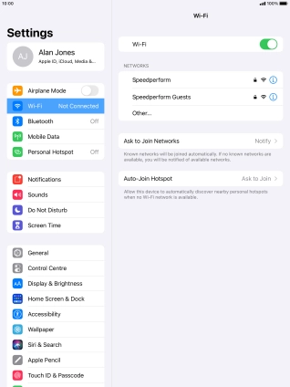 Press the required Wi-Fi network and key in the password for the Wi-Fi network.