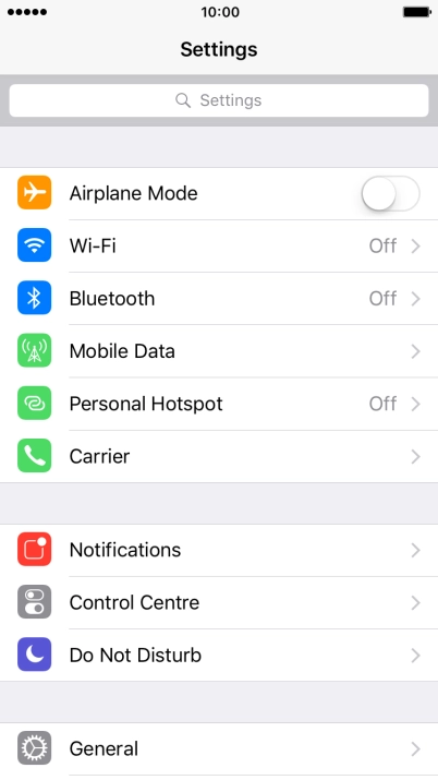 Press Mobile Data.