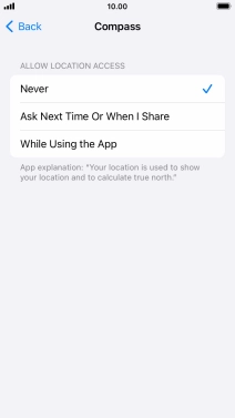 Press the required setting to turn the function on or off.