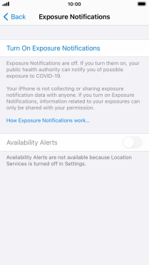 Press Turn On Exposure Notifications.