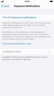Press Turn On Exposure Notifications.