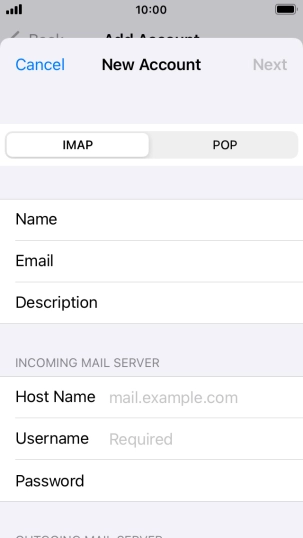 Press IMAP. Press IMAP.