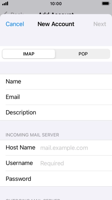 Press IMAP. Press IMAP.