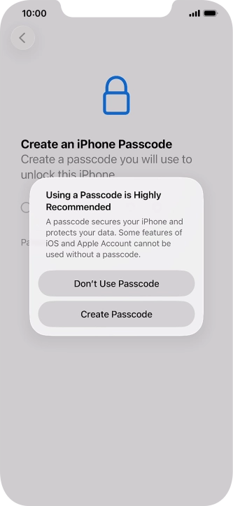 If you turn off the function, press Don't Use Passcode. If you turn off the function, press Don't Use Passcode.