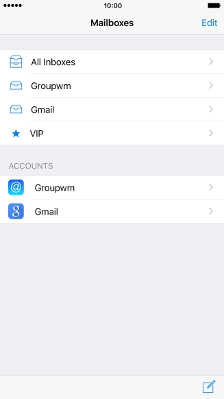 Press the required email account. Press the required email account.