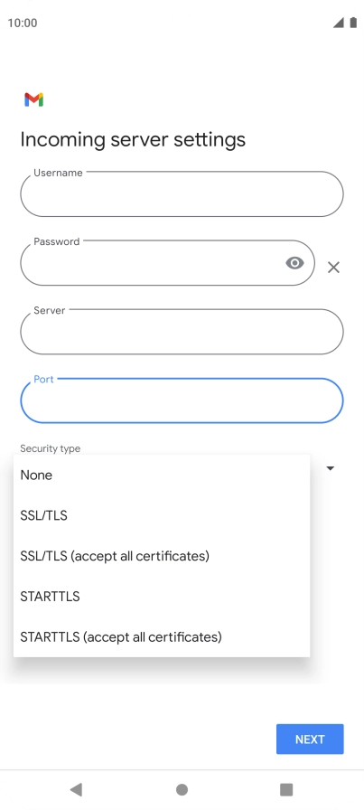 Press SSL/TLS.