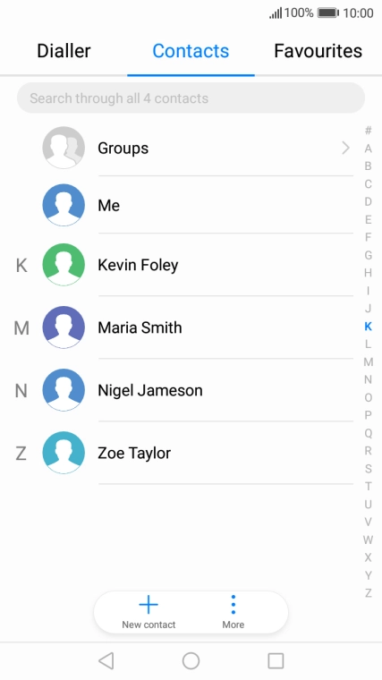 Press New contact.