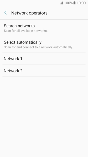 Press the required network.