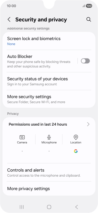 Press More security settings.