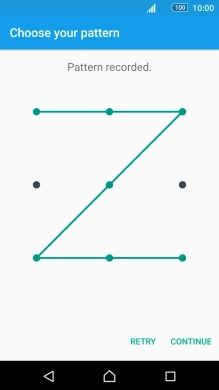 Slide your finger across the screen to connect at least four points and press CONTINUE.