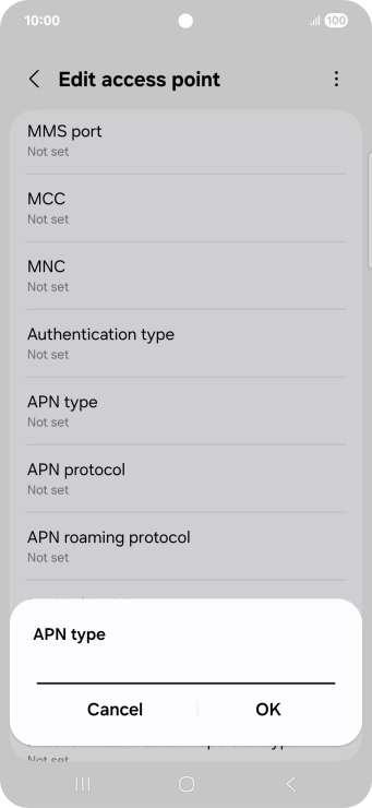 Key in default and press OK. Key in default and press OK.