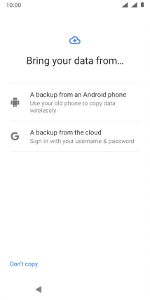 Press the required setting and follow the instructions on the screen to transfer the content from the other phone and finish the activation of your phone. Press the required setting and follow the instructions on the screen to transfer the content from the other phone and finish the activation of your phone.