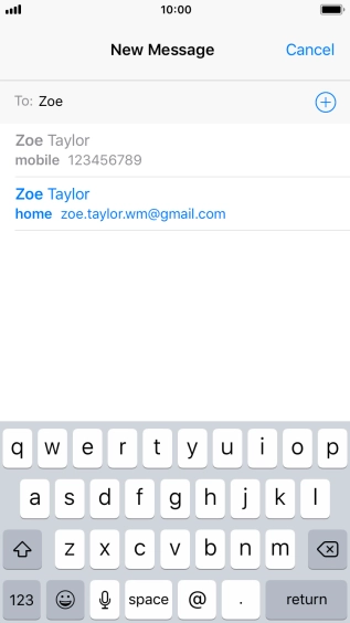 Press the required contact. Press the required contact.