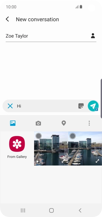 Press the picture icon. Press the picture icon.