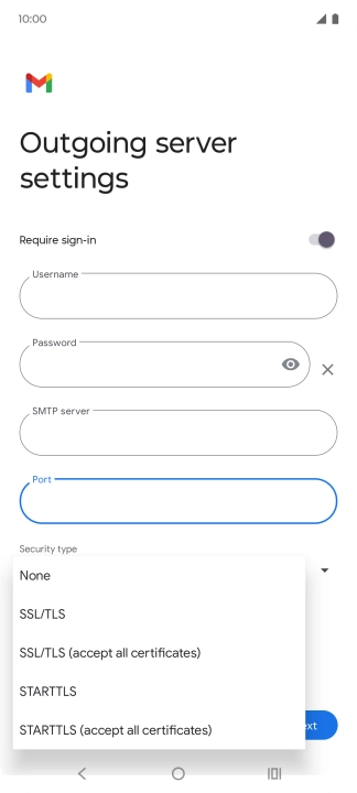 Press SSL/TLS.