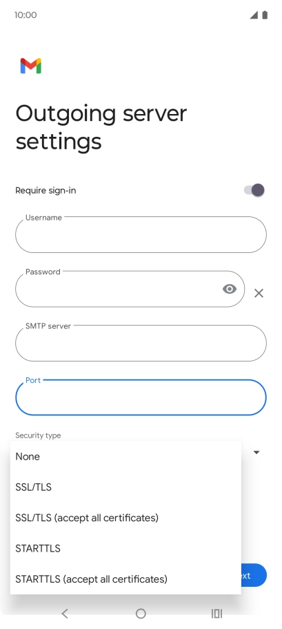 Press SSL/TLS.