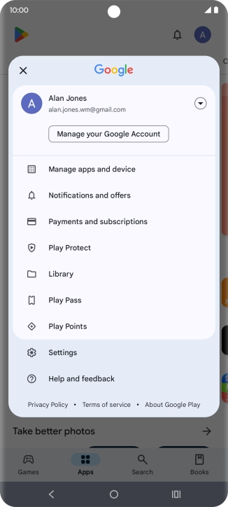 Press Manage apps and device.