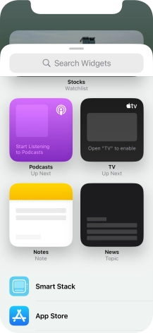 Press the required widget. Press the required widget.