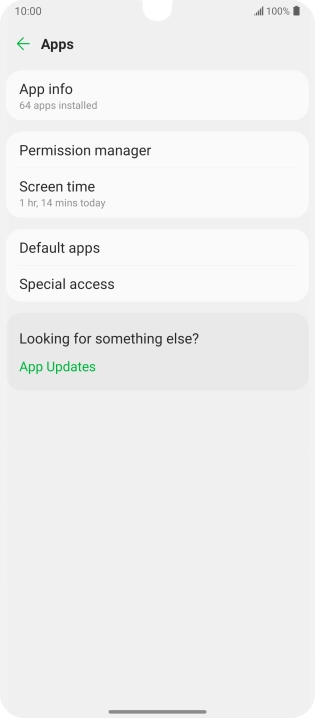 Press App info.