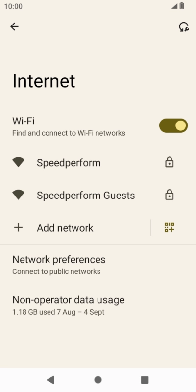 Press the required Wi-Fi network.